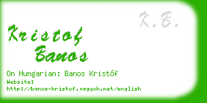 kristof banos business card