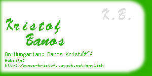 kristof banos business card